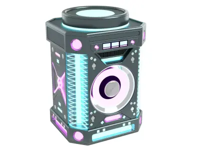 Futuristic Sci-fi Cyberpunk Bluetooth Speaker 3D model