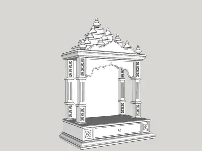 indian jodhpuri stone jharokha temple 3D model