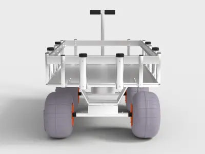 BEACH AND PIER CART Low-poly 3D model