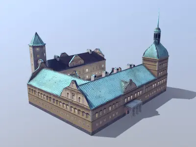 Karlovy Zamek Struzna Low-poly 3D model