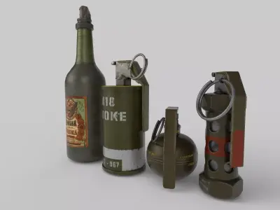 Hand Grenades - PBR - Low Poly 3D Low-poly 3D model