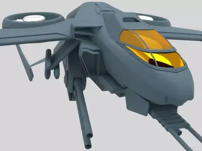 SciFi Helicopter 3D model