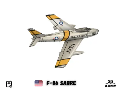 North American F-86 SABRE jet fighter - 3D printing 3D print model