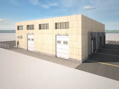 Cargo Building TIR Low Poly2 Low-poly 3D model