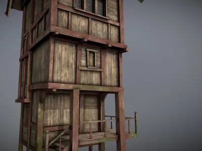 Medieval lake village - House 15 Low-poly 3D model