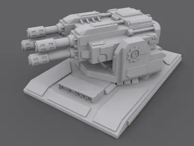 LaserTurret machine gun Low-poly 3D model