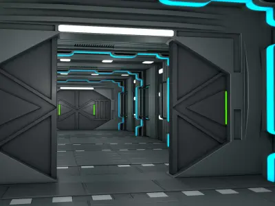 Sci Fi Corridor Futuristic 3D model order