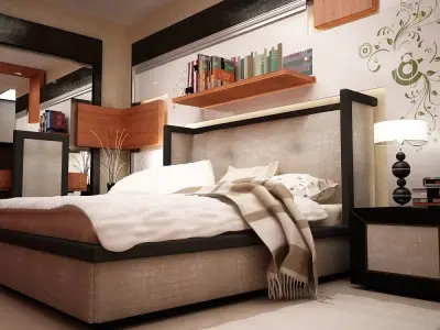 Motel Bedroom 3D model