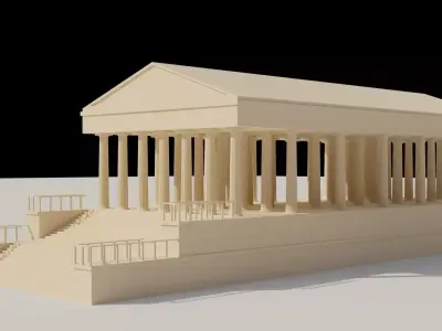 Temple 3D model completed textures and materials 3D model