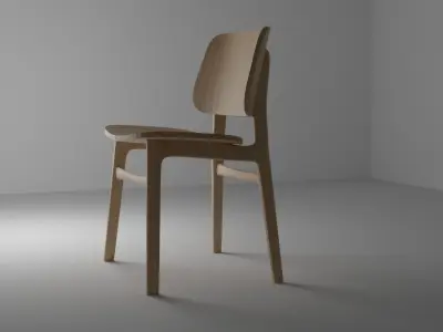 Wooden Chair Free 3D model shop
