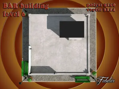 BAR level Low-poly 3D model