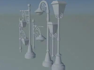 Historic Oakland Iron Street Light pole 3D model