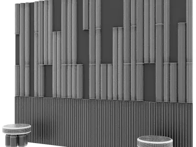 Headboard wall panel 18 Free 3D model