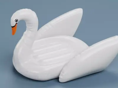 Inflatable Swan Pool Float Low-poly 3D model