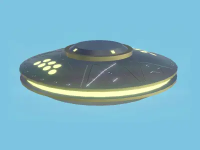 Spaceship UFO A2 - Silver - Alien SciFi Vehicle Low-poly 3D model