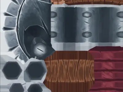 Handpainted Fantasy Medival Simple Steel Axe Free low-poly 3D model