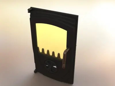 Door for wood stoves Free 3D model