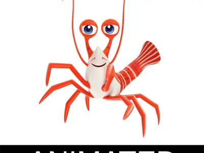 Camel Shrimp Animated  Low-poly 3D model