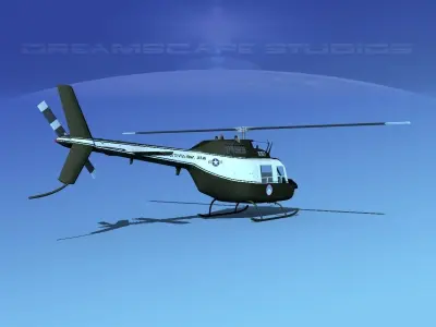 Bell OH-58B US Army Japan 3D model