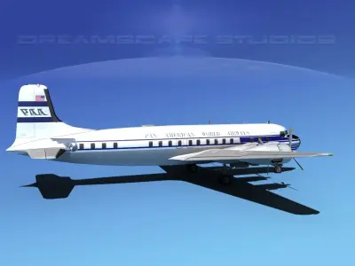 Douglas DC-7B Pan American 3D model