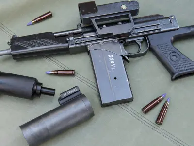 3D VSK-94 Custom Soviet Rifle Low-poly 3D model