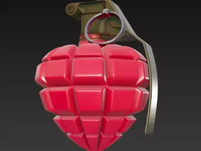 Grenade Heart Free 3D print model