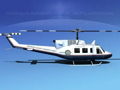 Bell 212 Madison County Sheriff 3D model