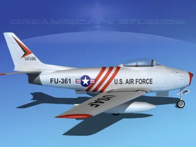 North American F-86 Sabre Jet V05 USAF 3D model