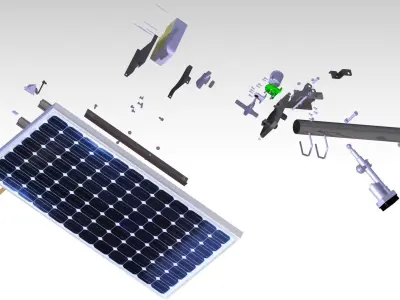 Solar PV tracker Free 3D model