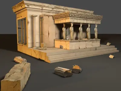 Porch of the Maidens Free low-poly 3D model