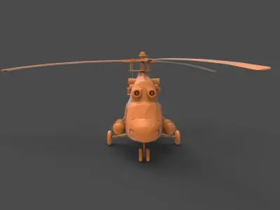 Mi - 2 orange helicopter 3D print model