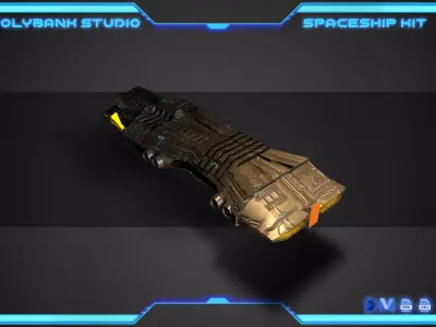 PolyBank Spaceship N04 Low-poly 3D model