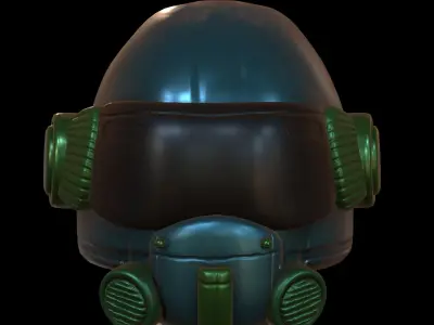 Helmet scifi military futuristic technology fantasy Low-poly 3D model