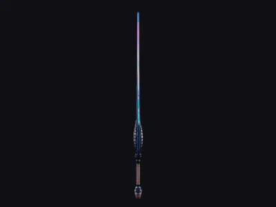 Sword Magical Cutting Fantasy Melee Dagger Iron Blade Saber Low-poly 3D model