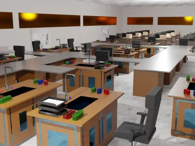 Laboratory Interior Low-poly 3D model shop