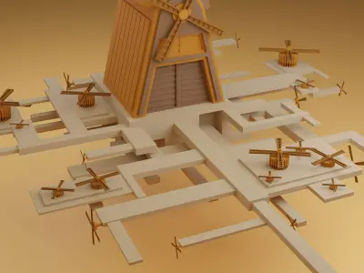 temple 3 - Valley Of The Wind Low-poly 3D model