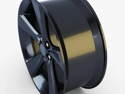 Style 128 wheel black Mid Poly Low-poly 3D model