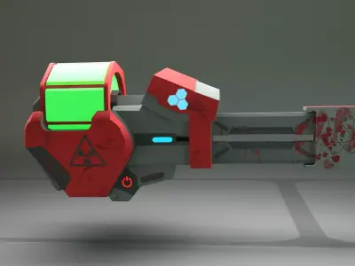 low poly gun Free low-poly 3D model