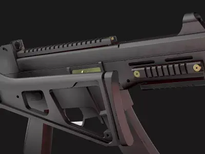 UMP-9 gun Low-poly 3D model