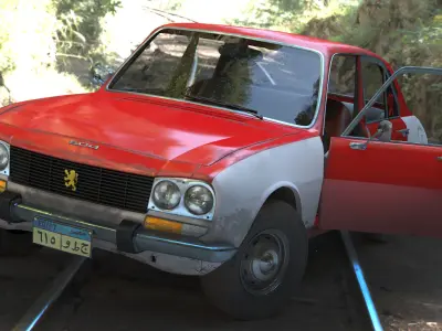 Peugeot 504 taxi Free 3D model