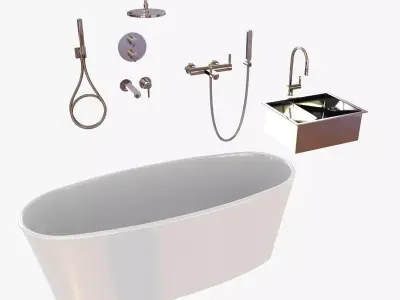 Plumbing fixtures set 3D model