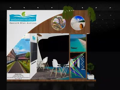 5mtr x 5mtr expo stall 3side open Exhibition Stand Free low-poly 3D model