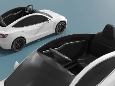 Luxury Kids Ride-On Tesla Inspired White 3D model