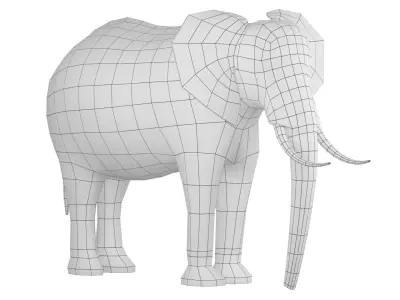 African Elephant Animal Base Mesh 3D model