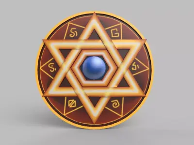 Stylized shield Low-poly 3D model