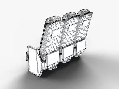 Economy Class Passenger Seat Vray 3d model 3D model
