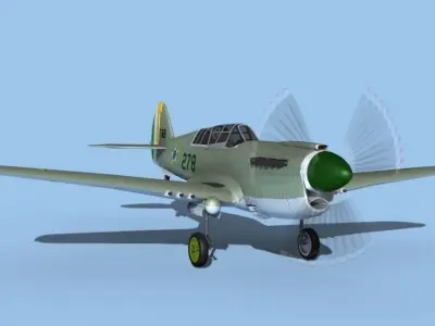 Curtiss P-40N Tomahawk Brazil 3D model