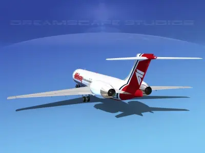 McDonnell Douglas MD-87 Midway 3D model