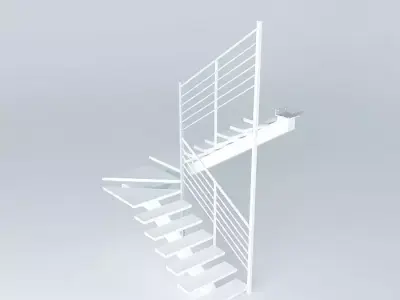 Escalera intermediate support Free 3D model