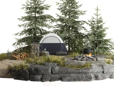 Camping in the Forest 3D model